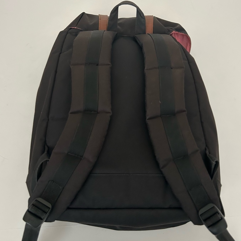 Herschel Supply Co Black Canvas Retreat Magnetic Drawstring Closure Backpack - Picture 4 of 15